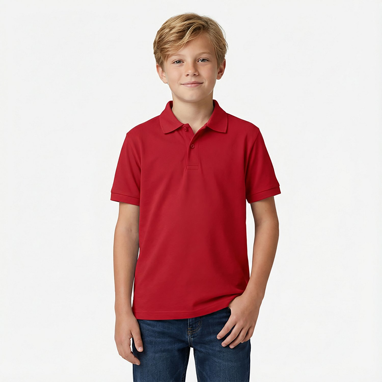 Nautica Boys' Husky Double Pique Short Sleeve Polo Shirt - view number 2