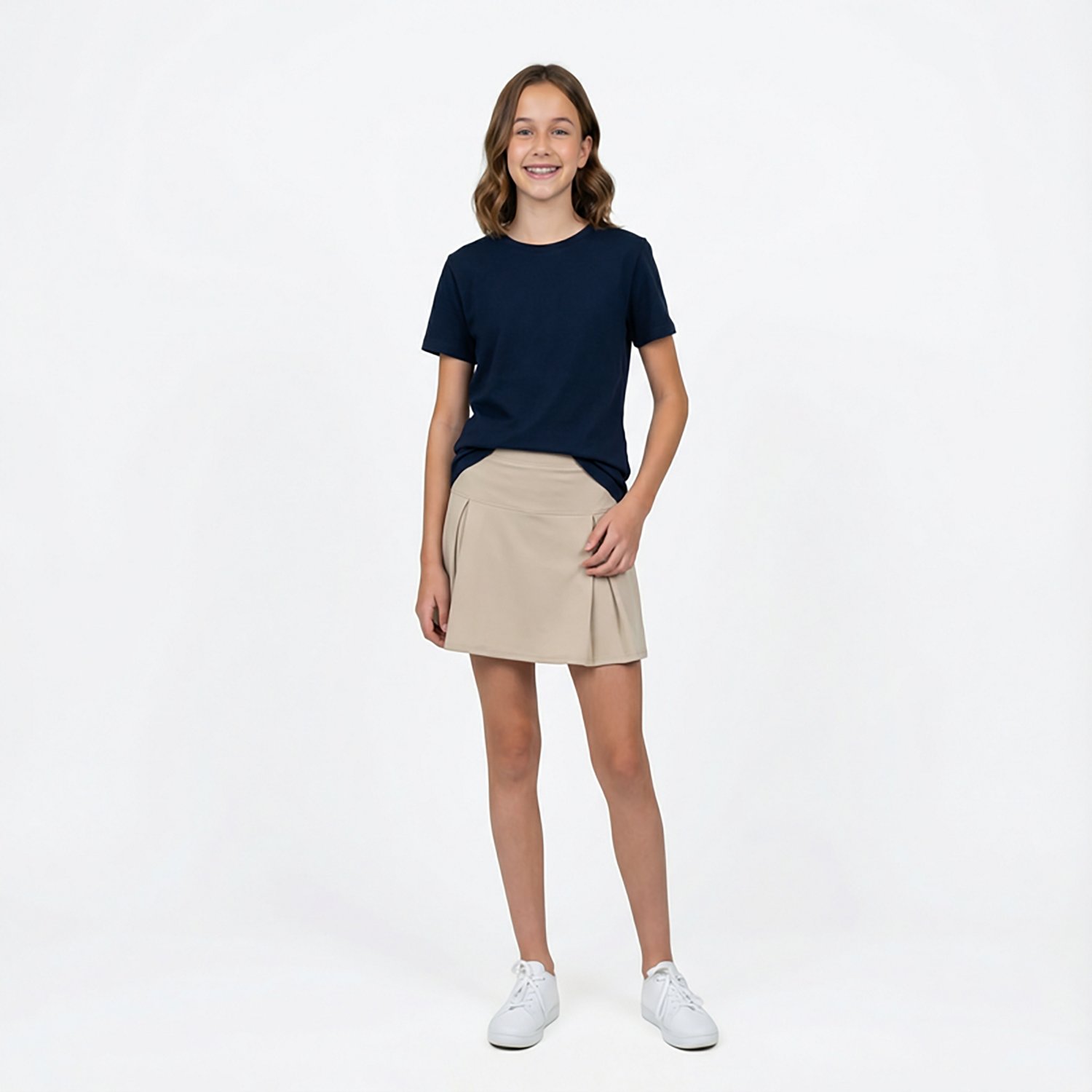 Nautica Girls' 4-6x Performance Knit Pleated Scooter