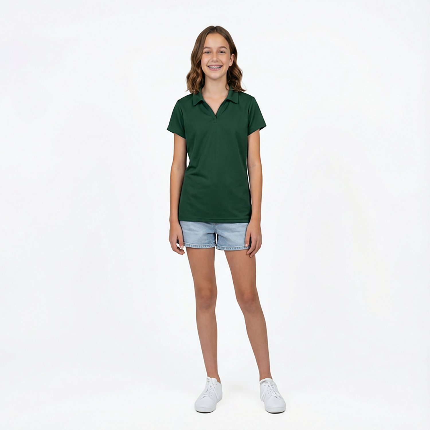 Nautica Girls' 4-6x Performance Short Sleeve Polo