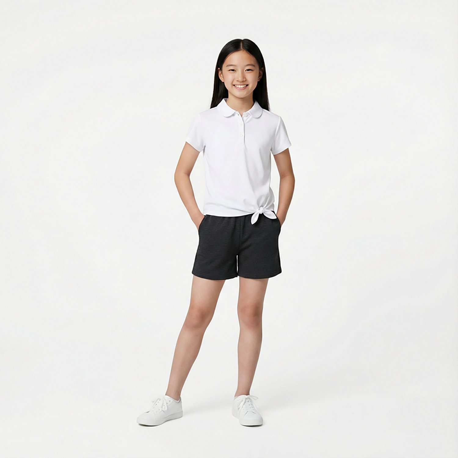 Nautica Girls' 4-6x Performance Tie Front Short Sleeve Polo - view number 2