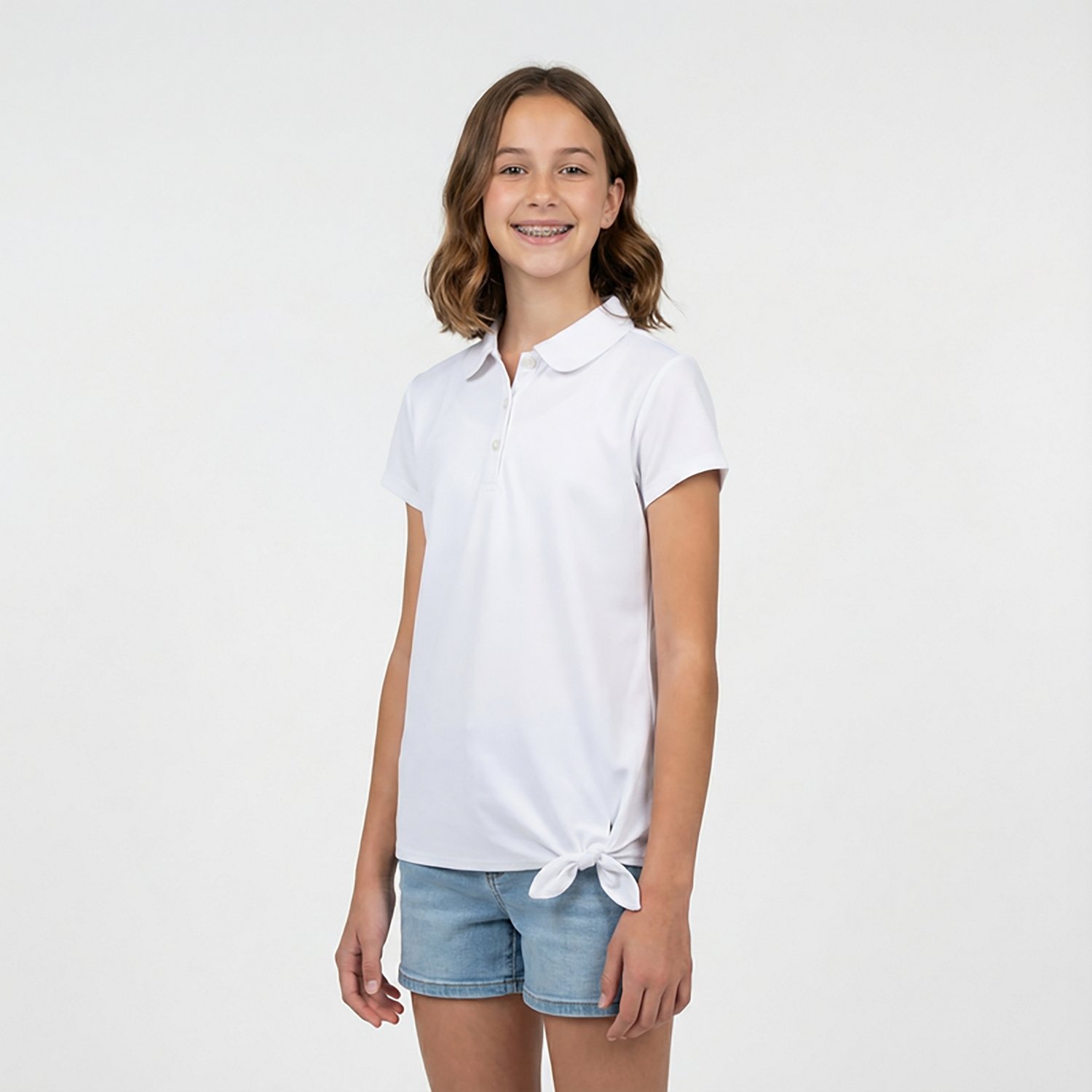 Nautica Girls' 4-6x Performance Tie Front Short Sleeve Polo - view number 3