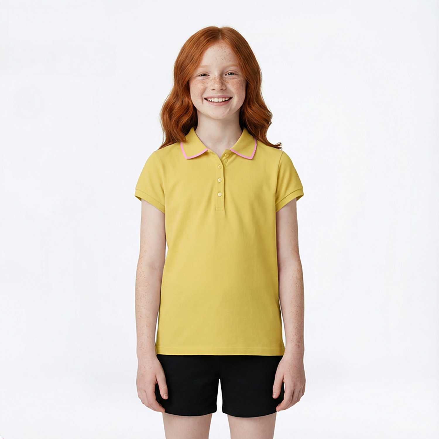 Nautica Girls' Plus Interlock Polo Shirt