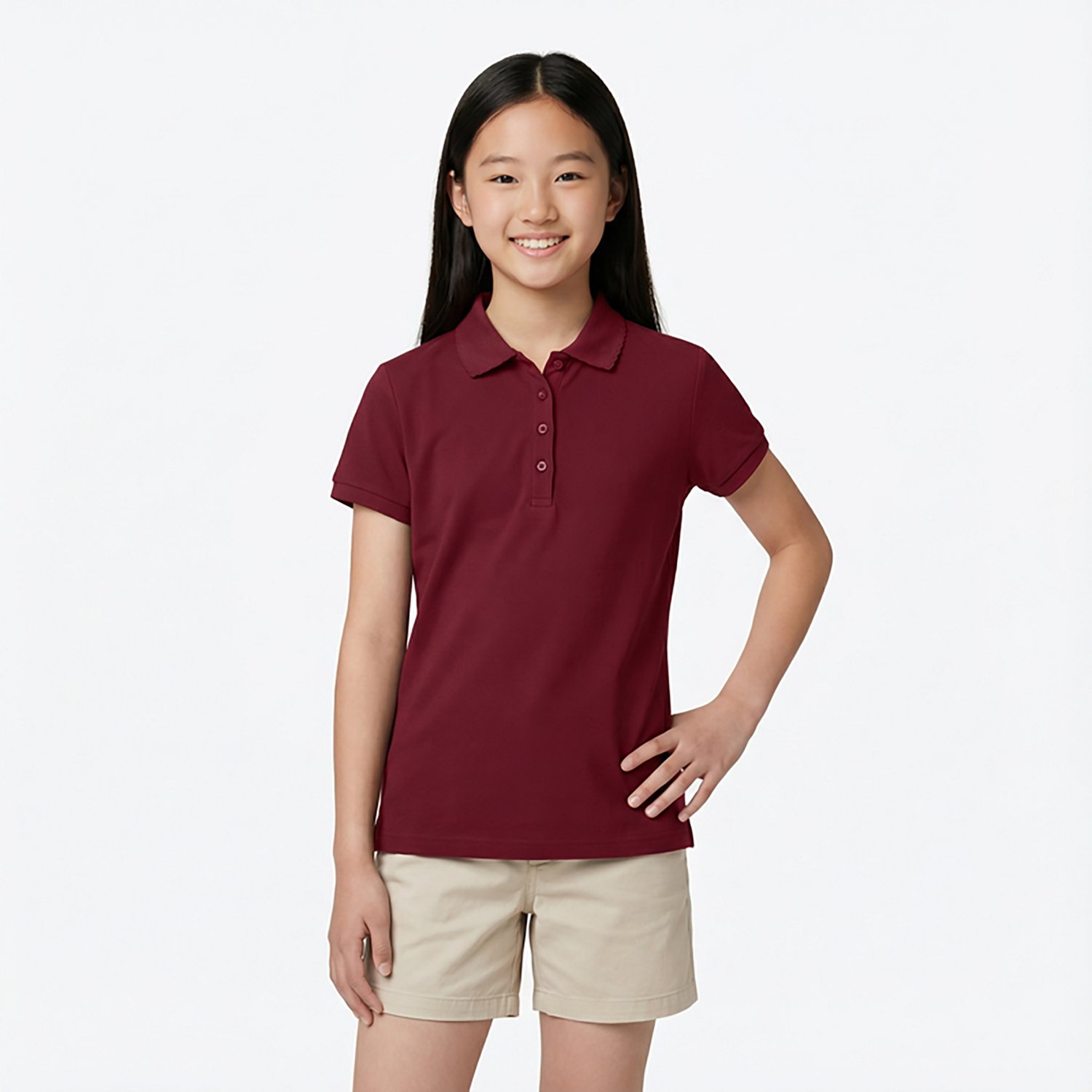 Nautica Girls' Plus Interlock Polo Shirt - view number 2