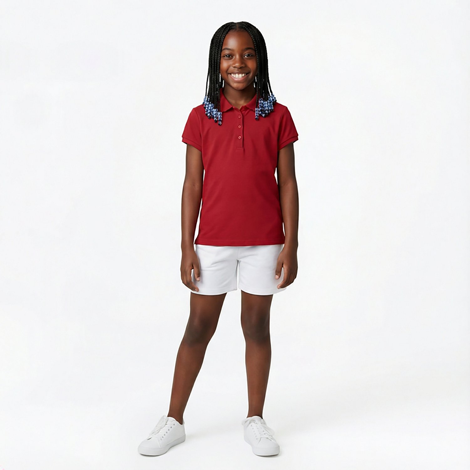 Nautica Girls' Plus Interlock Polo Shirt