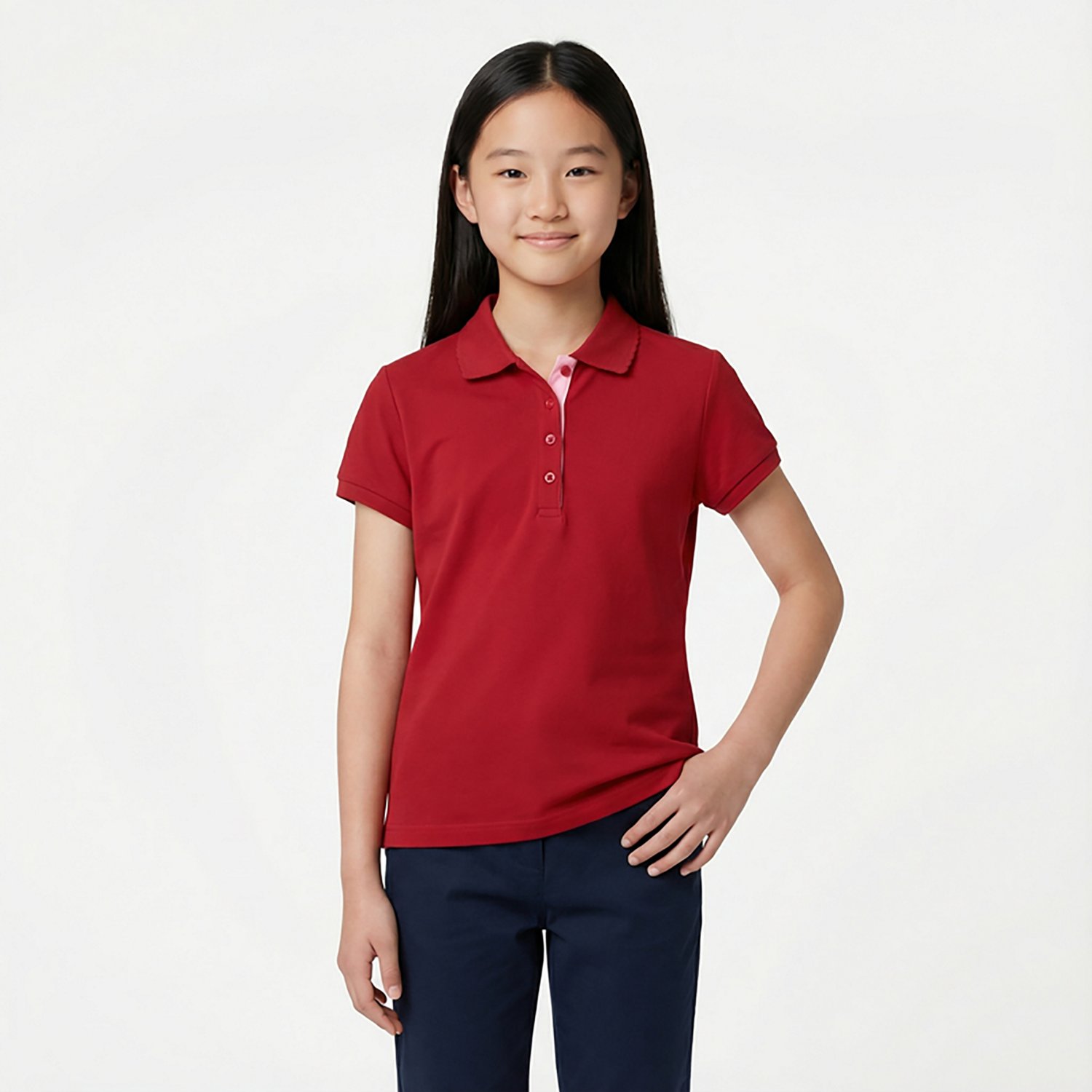 Nautica Girls' Plus Interlock Polo Shirt - view number 2