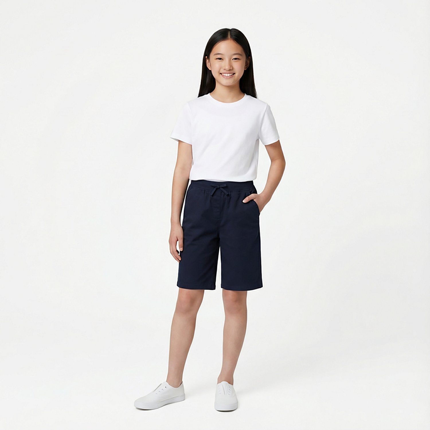 Nautica Girls' Pull On Skinny Bermuda Plus Size Shorts