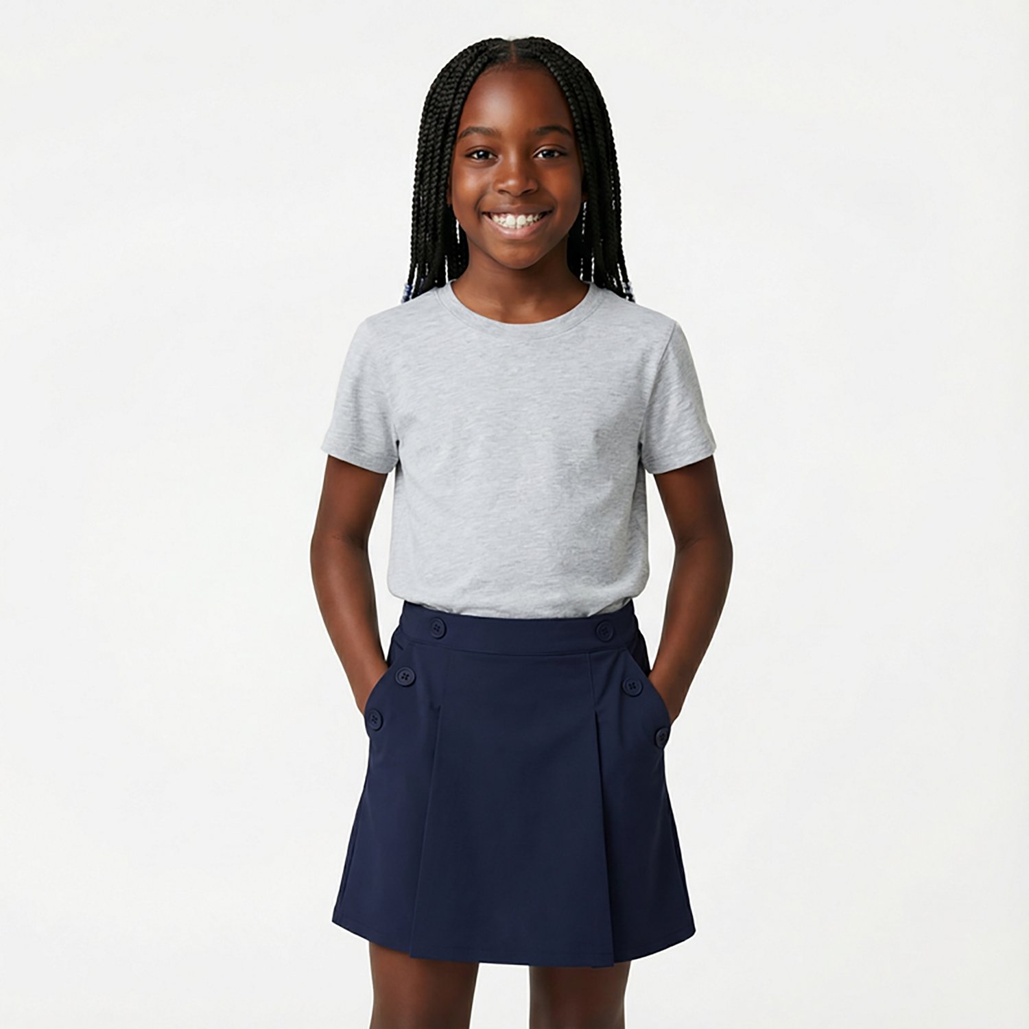 Nautica Girls' Stretch Poplin Plus Size Scooter Skort - view number 2