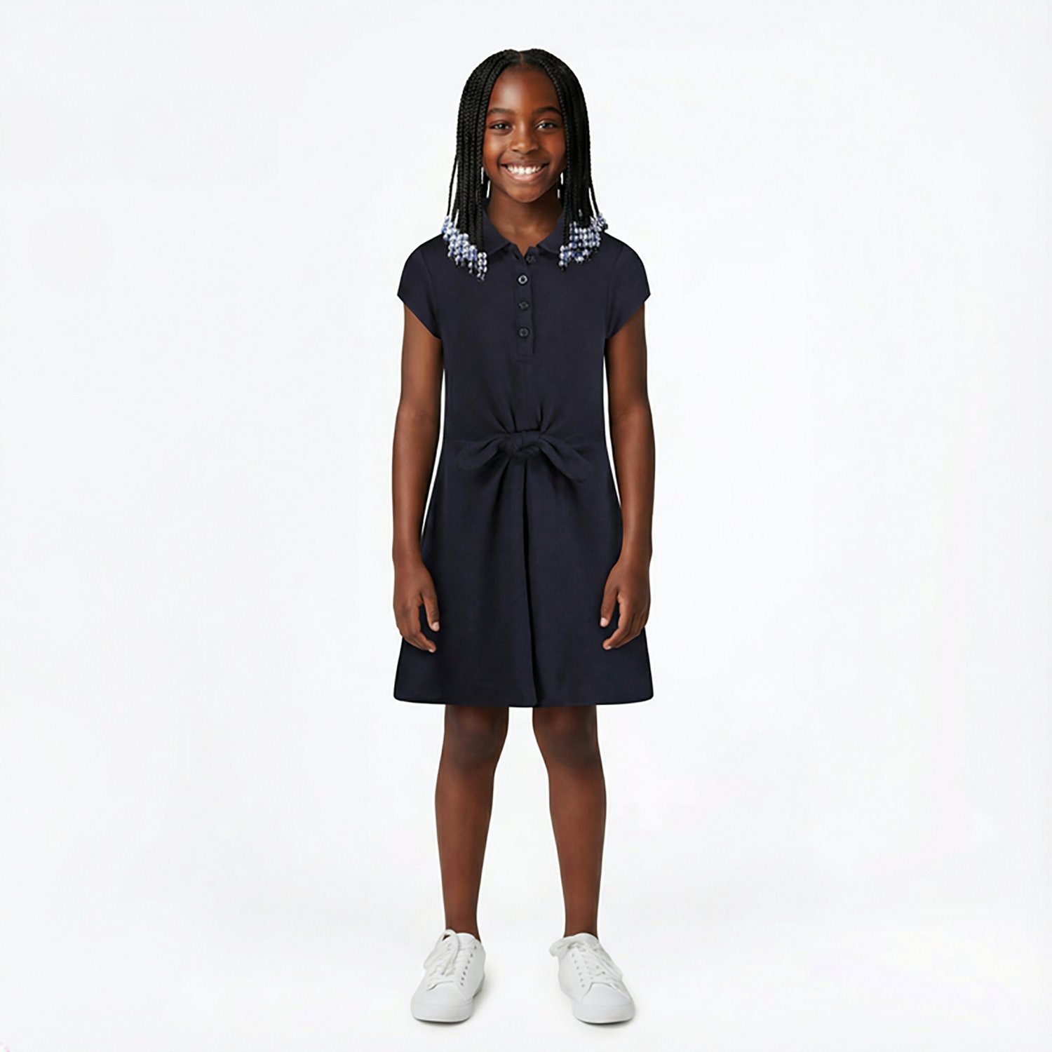 Nautica Girls' Tie Front Plus Size Dress