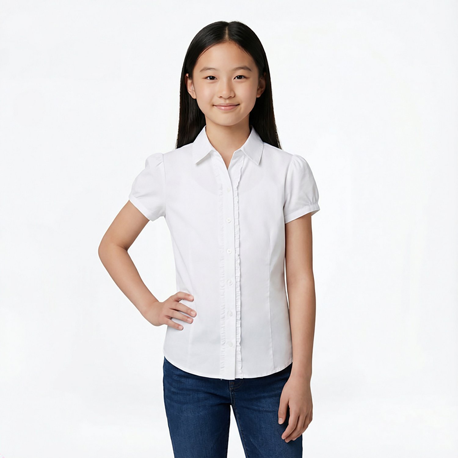 Nautica Girls' Y Neck Plus Size Blouse - view number 2