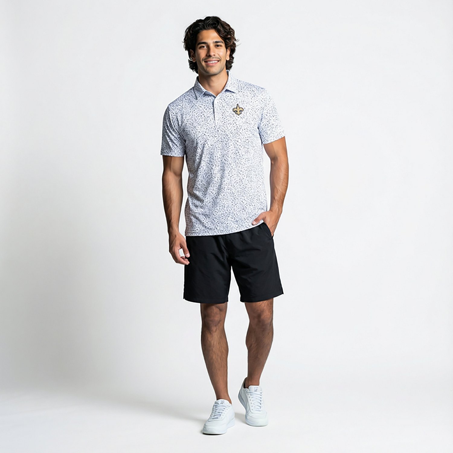 Antigua Men's New Orleans Saints Motion Short Sleeve Polo Shirt