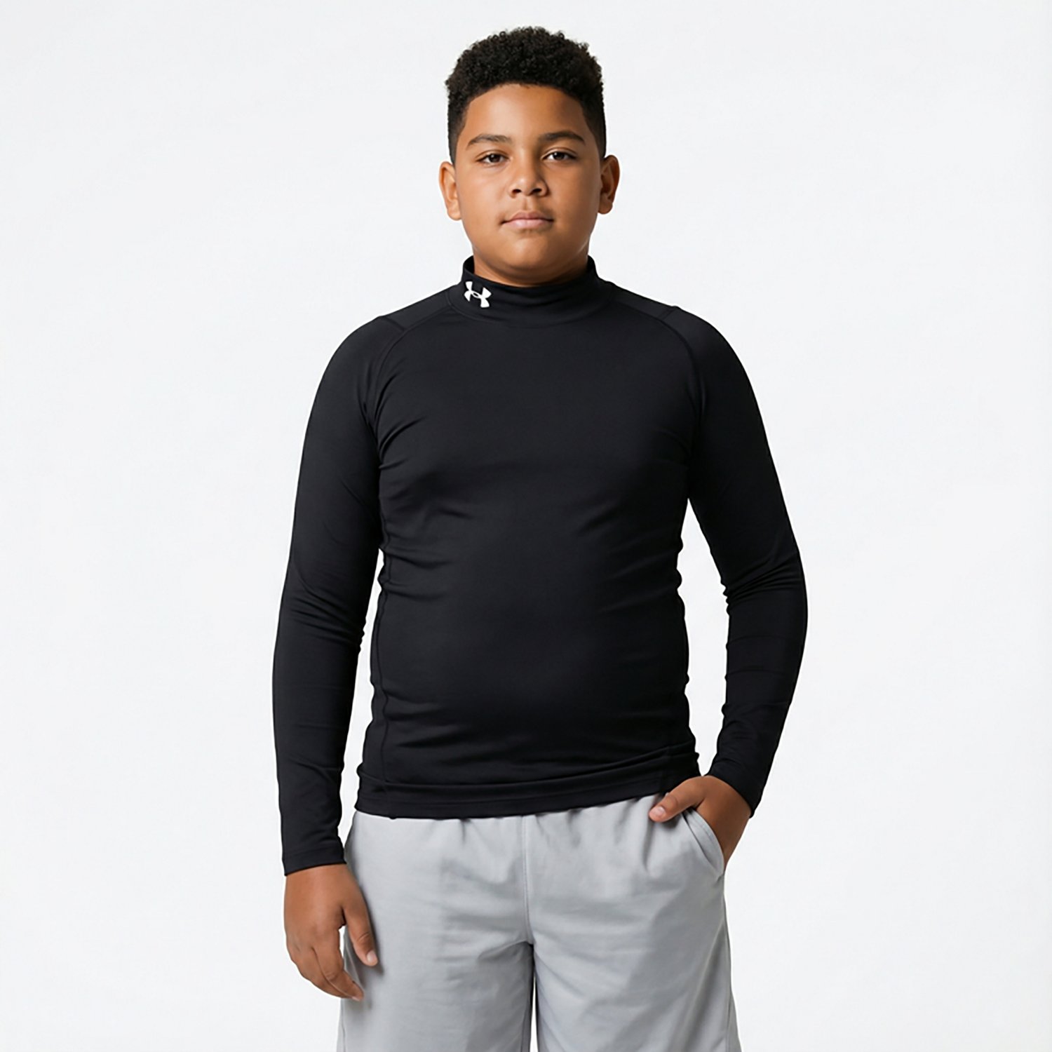 Under Armour Boys' HeatGear Mock Neck Long Sleeve T-shirt - view number 2