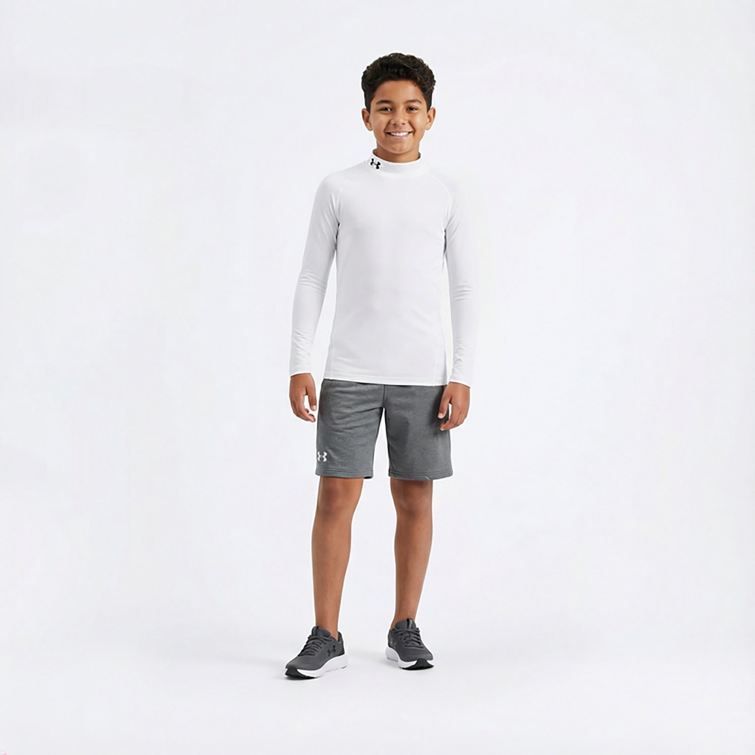 Under Armour Boys' HeatGear Mock Neck Long Sleeve T-shirt