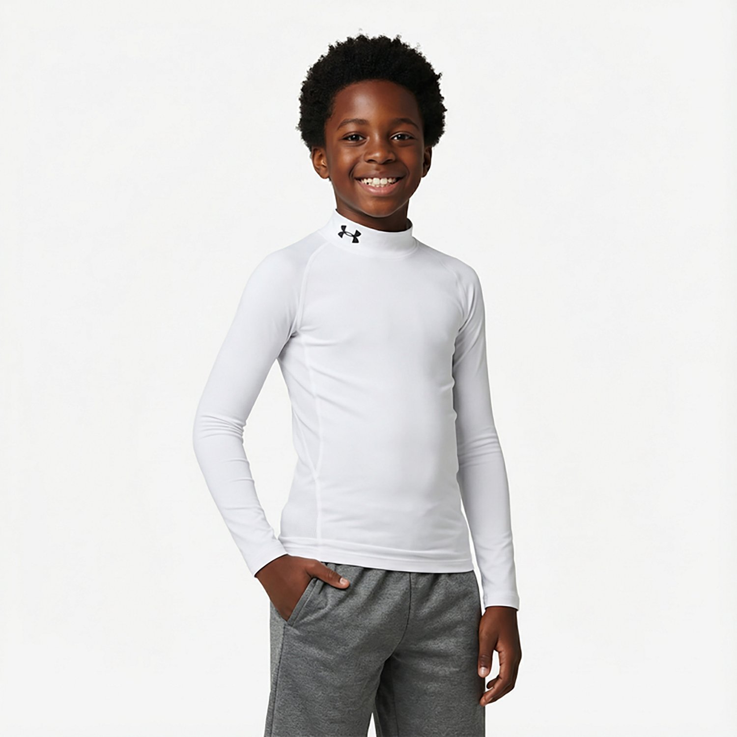 Under Armour Boys' HeatGear Mock Neck Long Sleeve T-shirt - view number 2