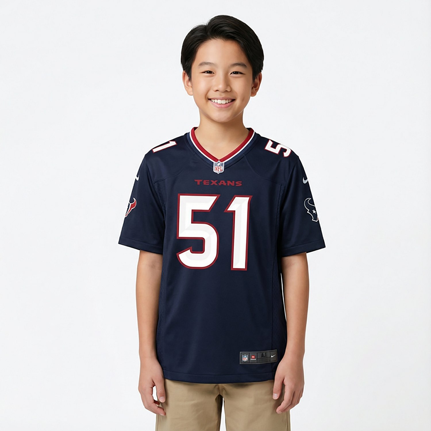 Nike Boys' Houston Texans Will Anderson Jr. #51 Home Game Player Jersey - view number 2