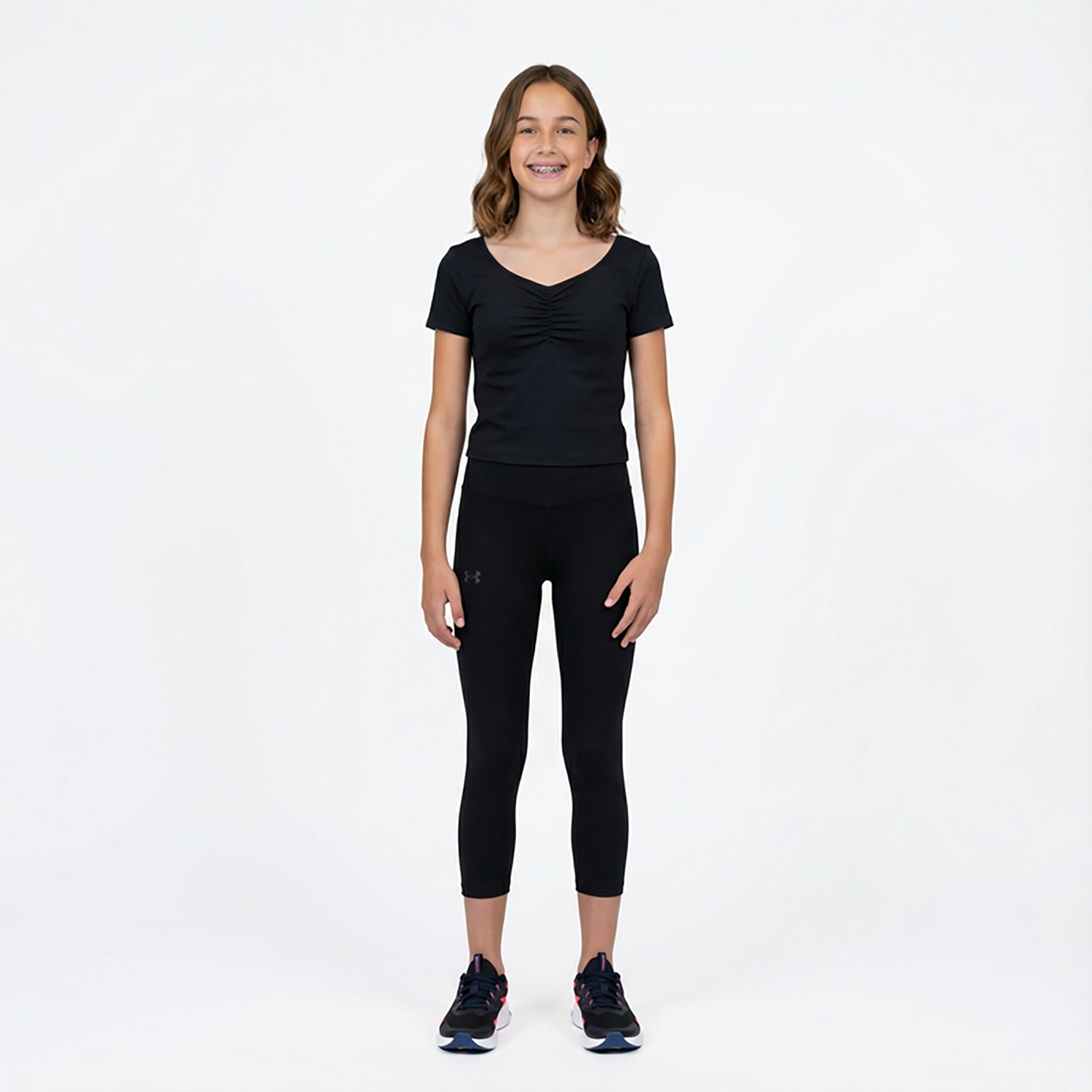 Under Armour Girls' Motion Solid Ankle Crop Leggings