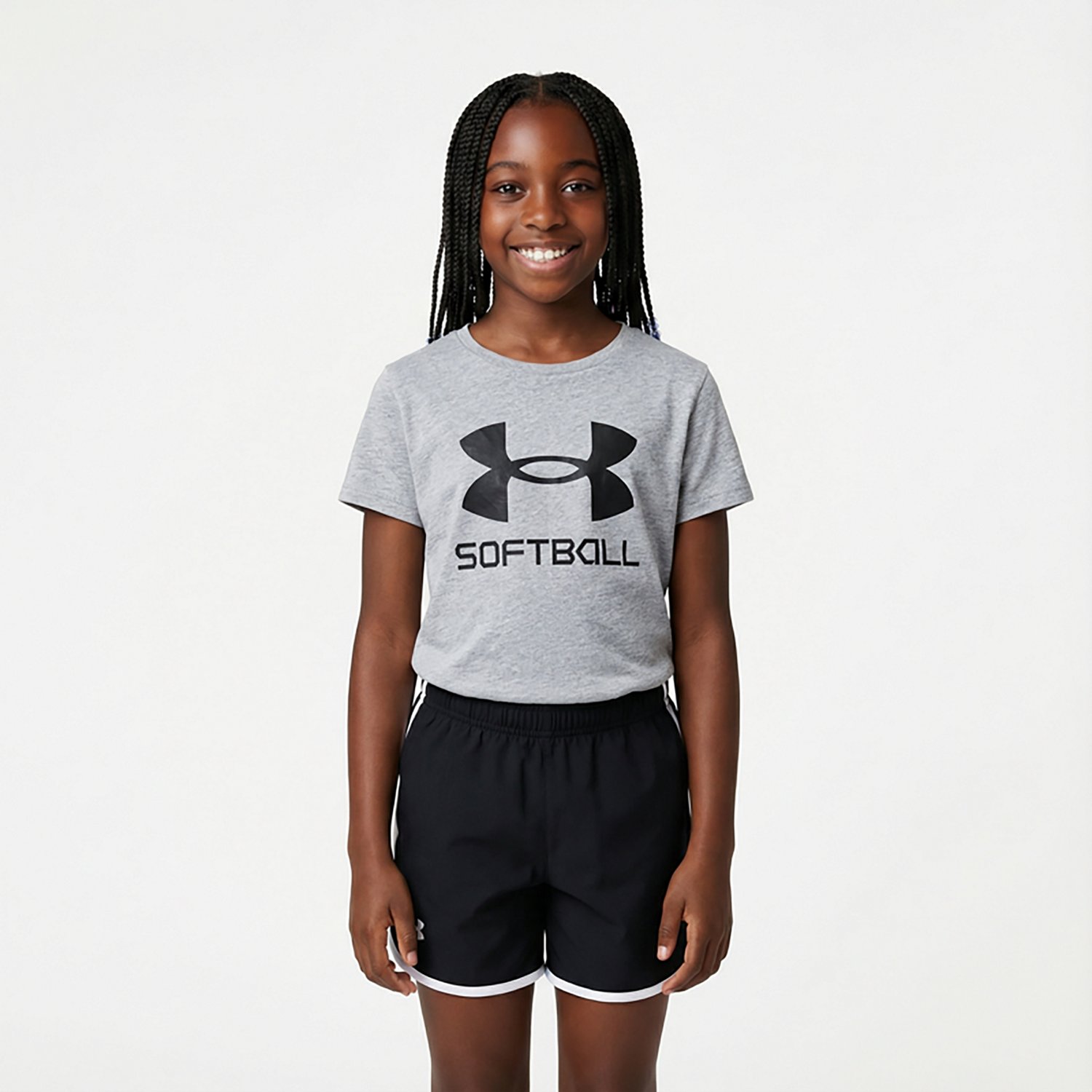 Under Armour Girls' Softball Logo Short Sleeve Shirt