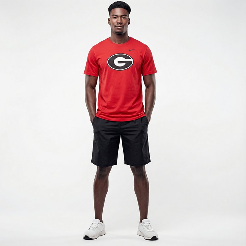 Nike Men's Georgia Bulldogs University Red Core Cotton Logo T-Shirt, XXL