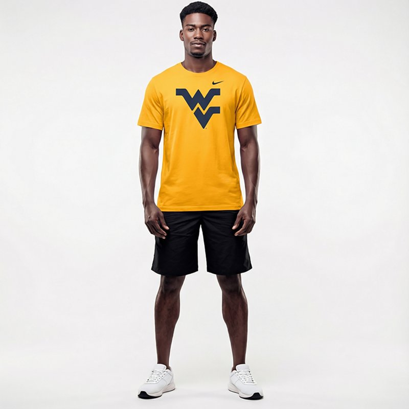 Nike Men's West Virginia Mountaineers Gold Core Cotton Logo T-Shirt, Medium, Yellow