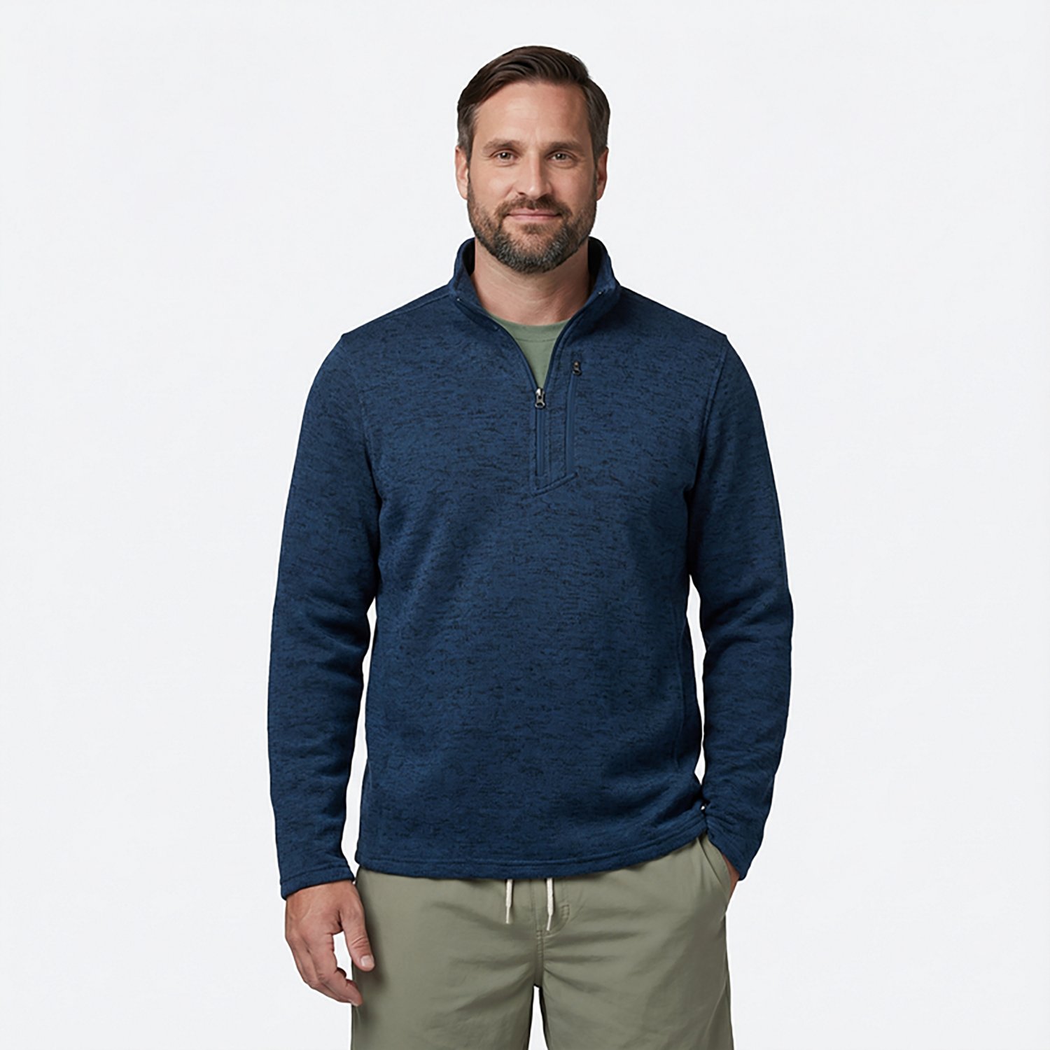 Magellan Outdoors Men's Hickory Canyon Slub Sweater Fleece 1/4 Zip Top - view number 2