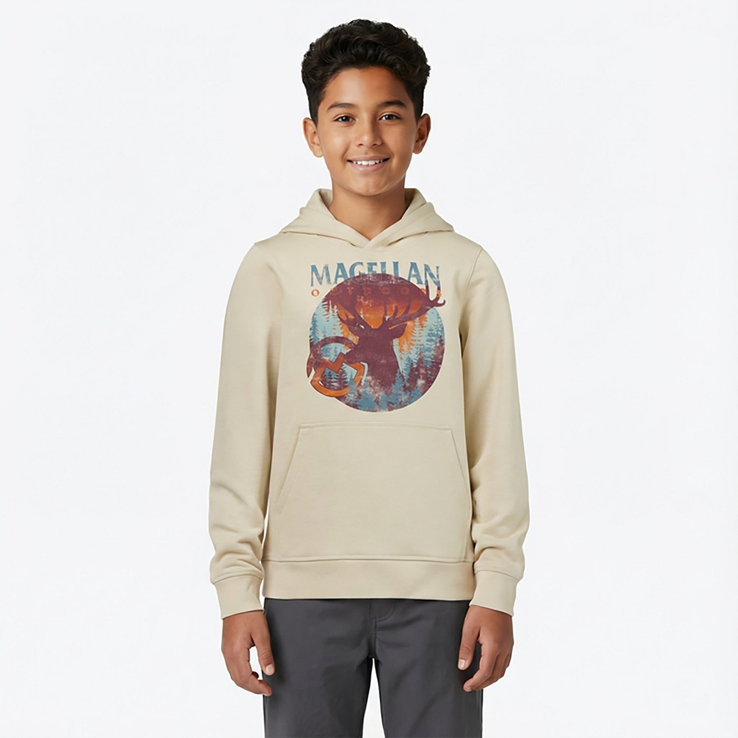 Magellan Boys' Buck Graphic Fleece Hoodie