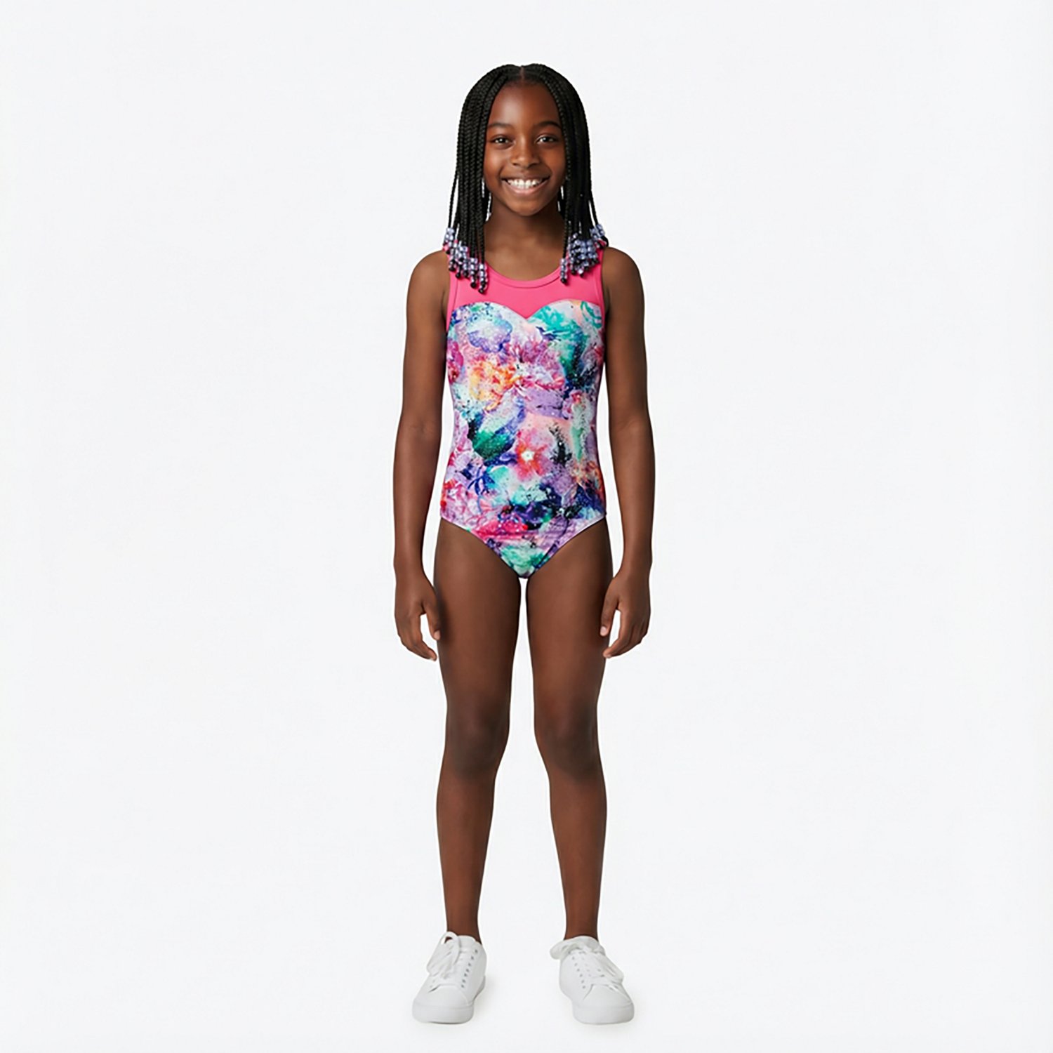 Rainbeau Moves Girls' Floral Print Leotard
