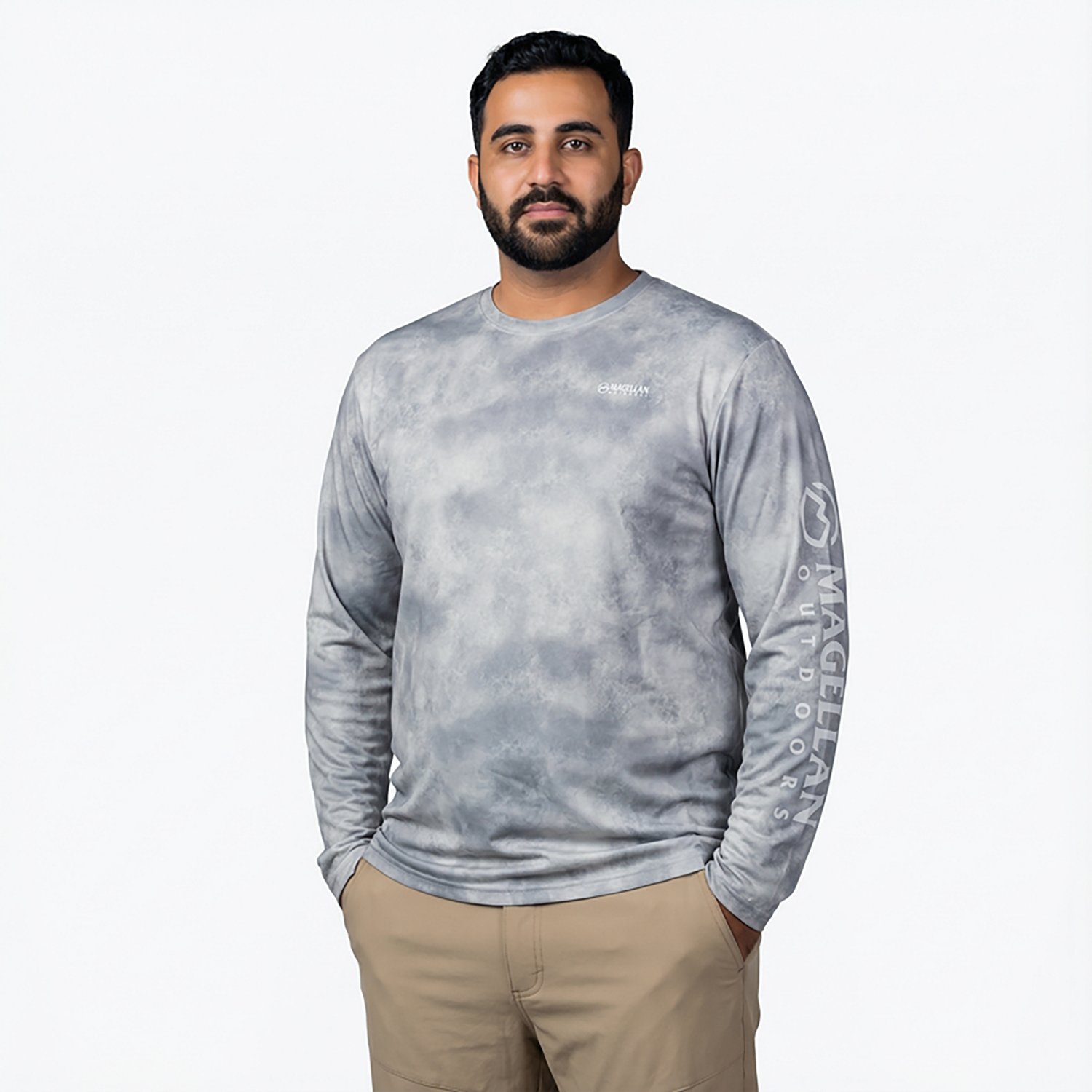 Magellan Outdoors Men's Casting Crew Wash Long Sleeve T-shirt                                                                    - view number 2