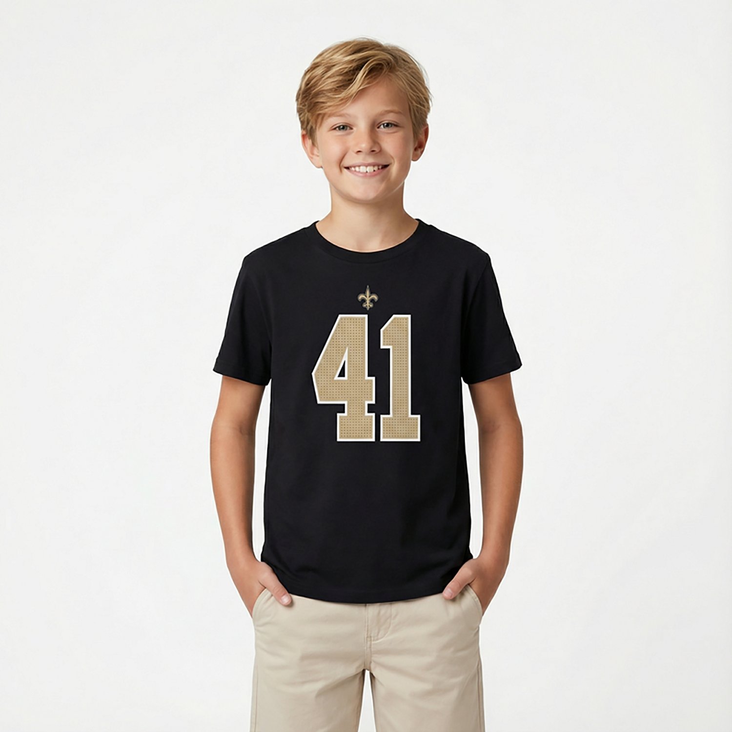 Nike Boys' New Orleans Saints Alvin Kamara Fuse Name and Number T-shirt - view number 2