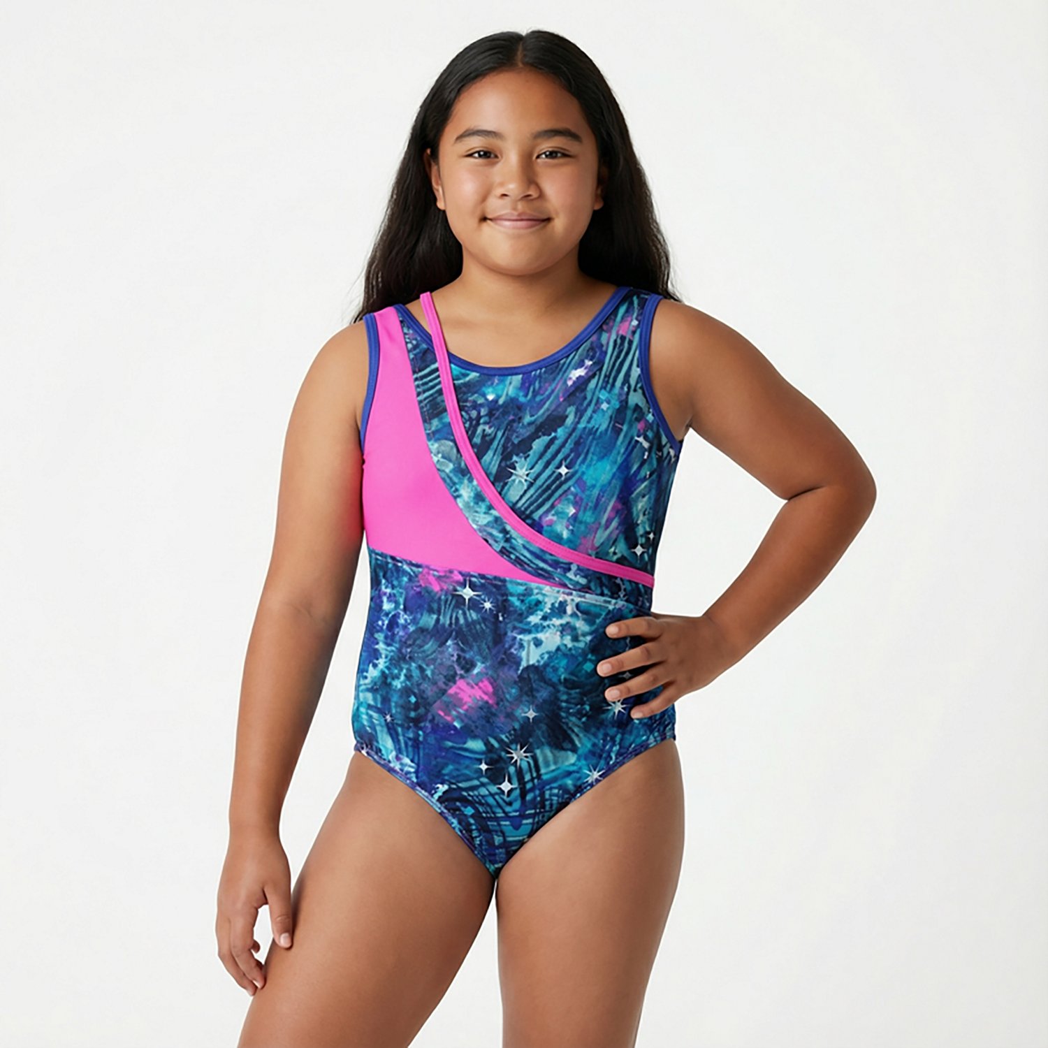 Rainbeau Moves Girls' Cosmoverse Print Inset Tank Leotard - view number 2