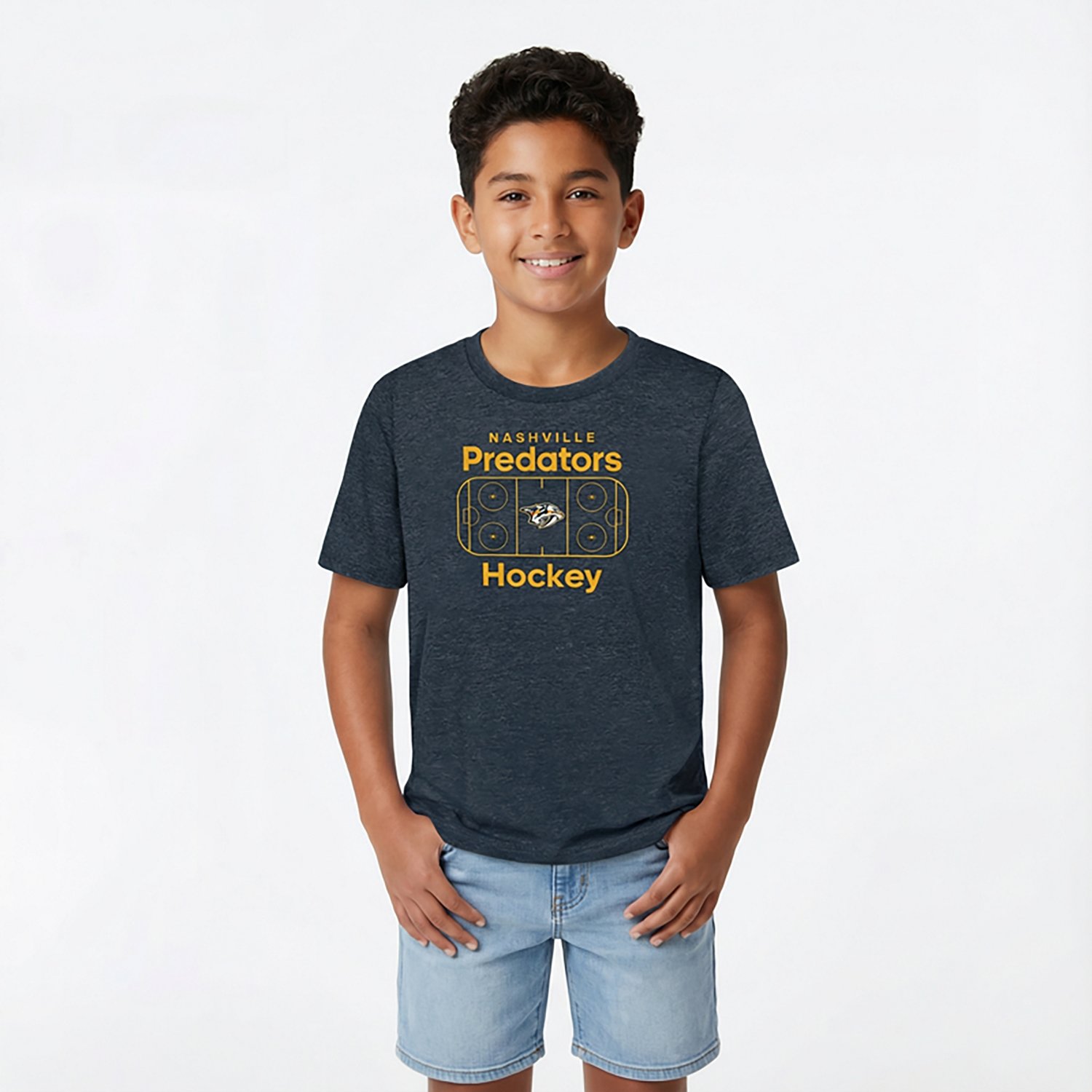 Outerstuff Boys' Nashville Predators Center Ice Tri-Blend Graphic T-shirt - view number 2