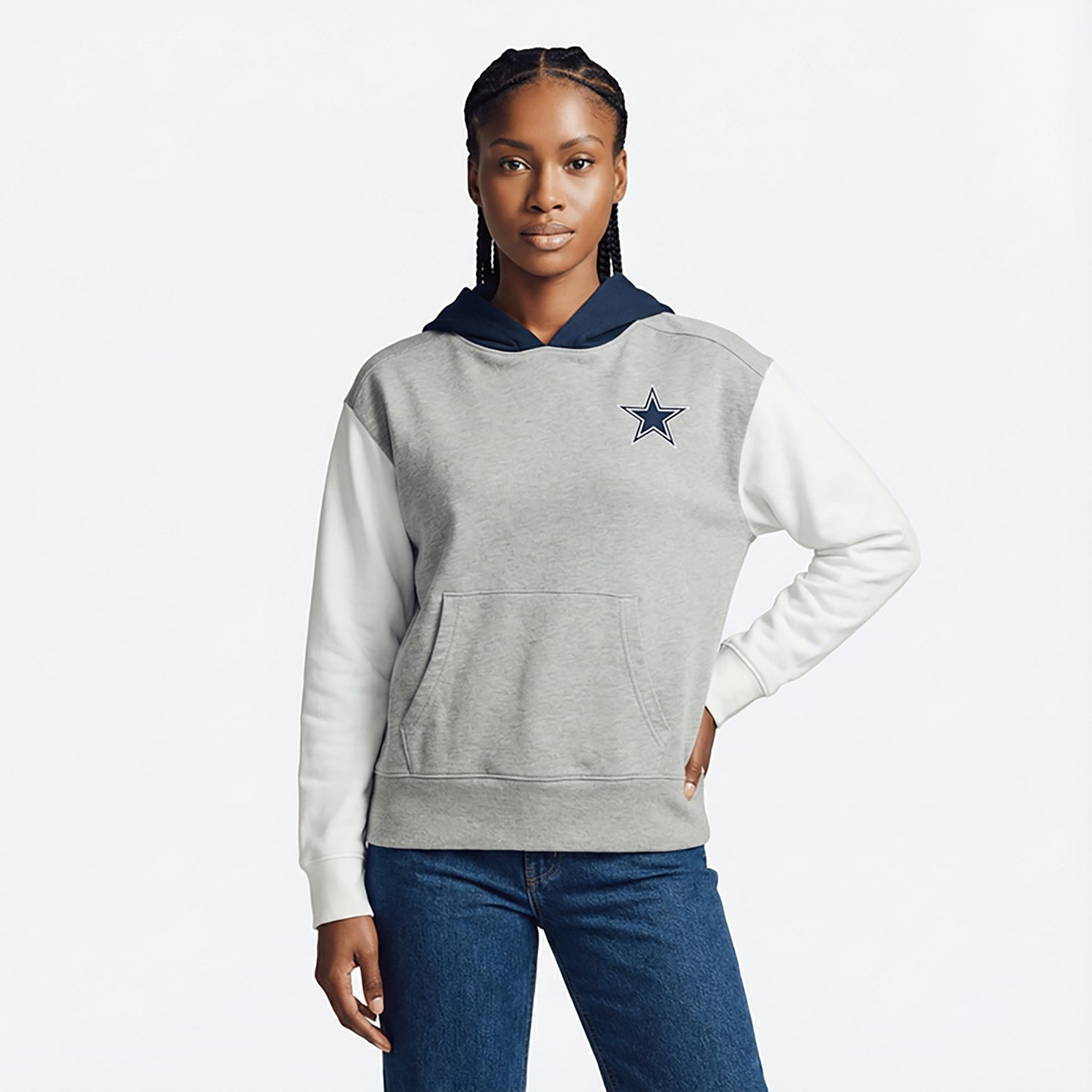 Lauren James Women's Dallas Cowboys Colorblock Long Sleeve Hoodie - view number 2