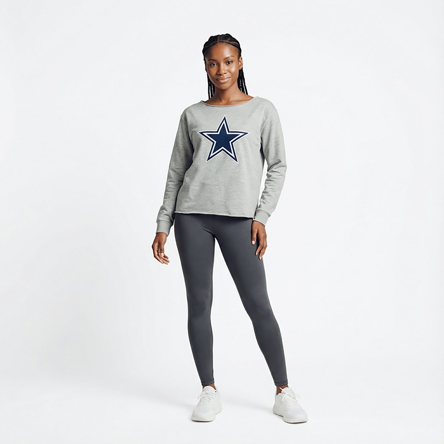 Lauren James Women's Dallas Cowboys Off-Shoulder Sweat Long Sleeve Top
