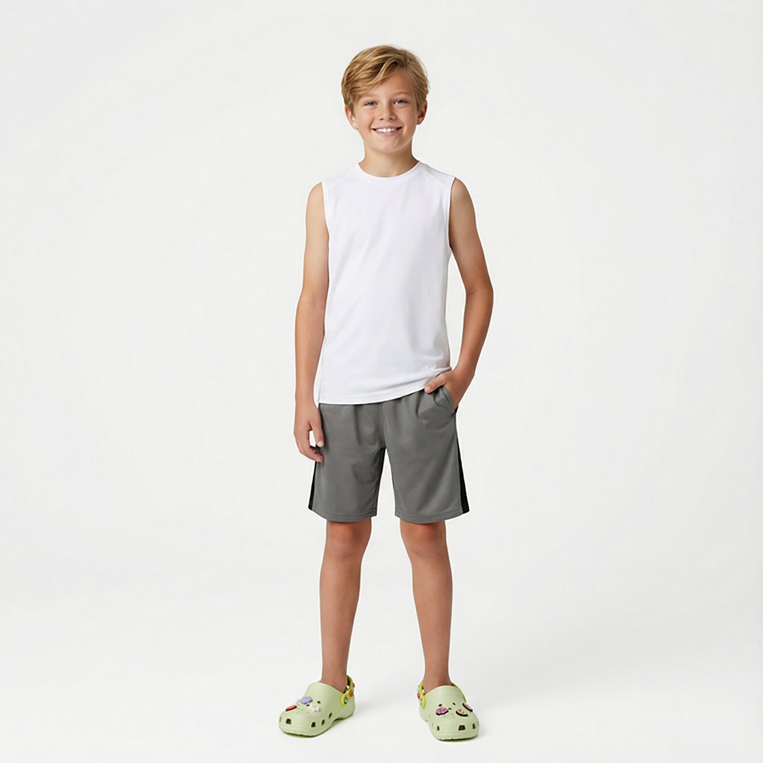 BCG Boys' Turbo Solid Shorts 7.5 in