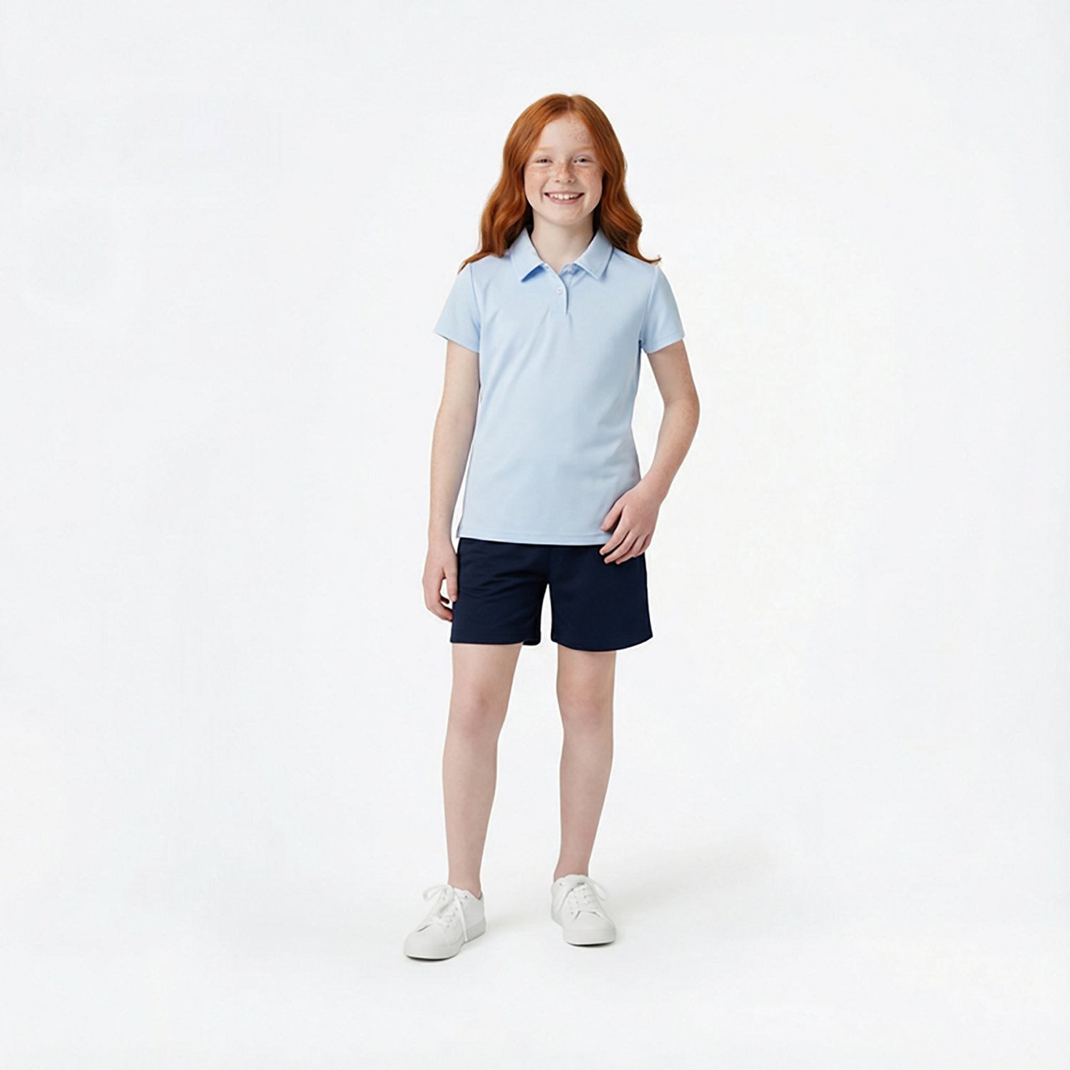 BCG Girls' Tennis Play Short Sleeve Polo Shirt