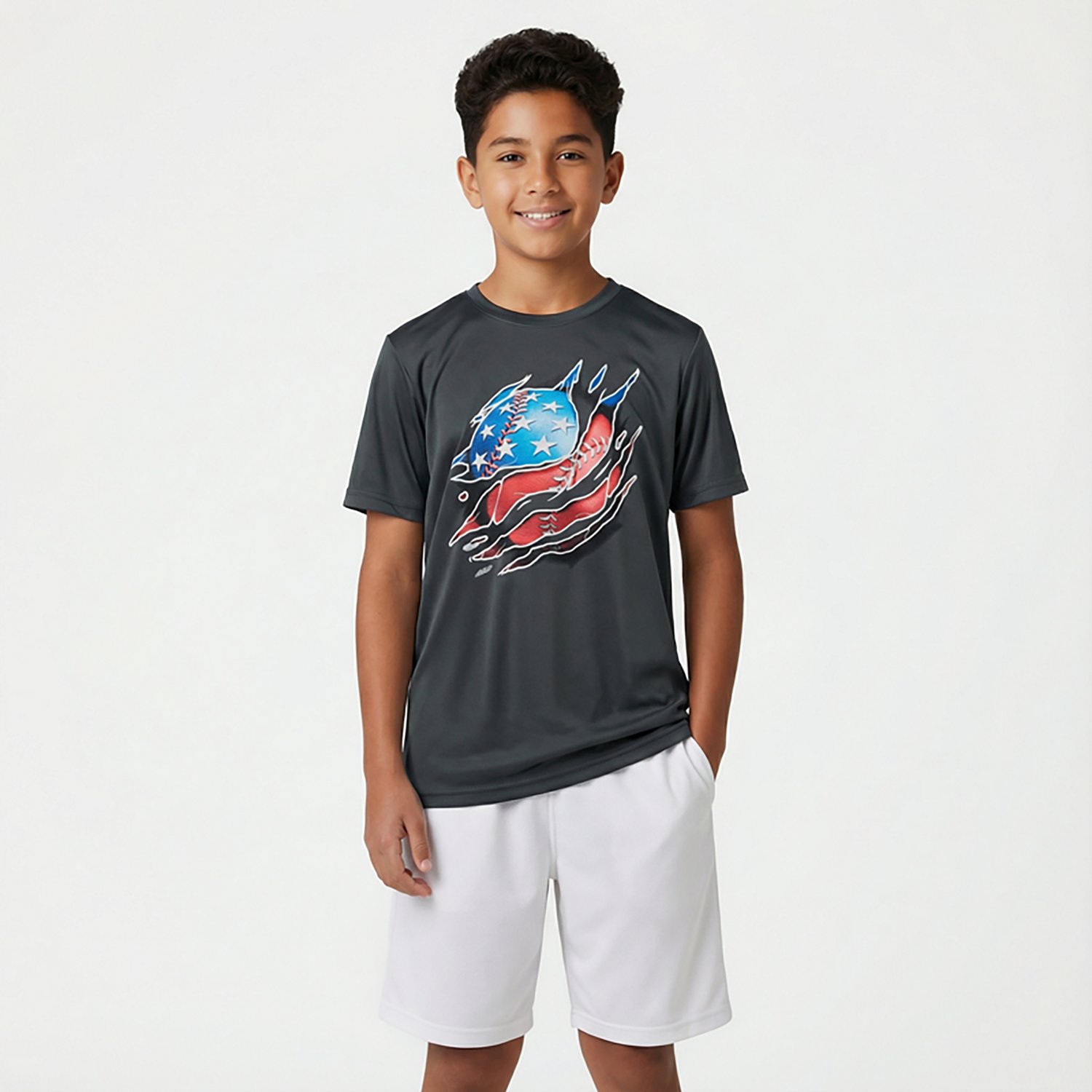 BCG Boys' Turbo Short Sleeve Baseball Shred Graphic T-shirt                                                                      - view number 2