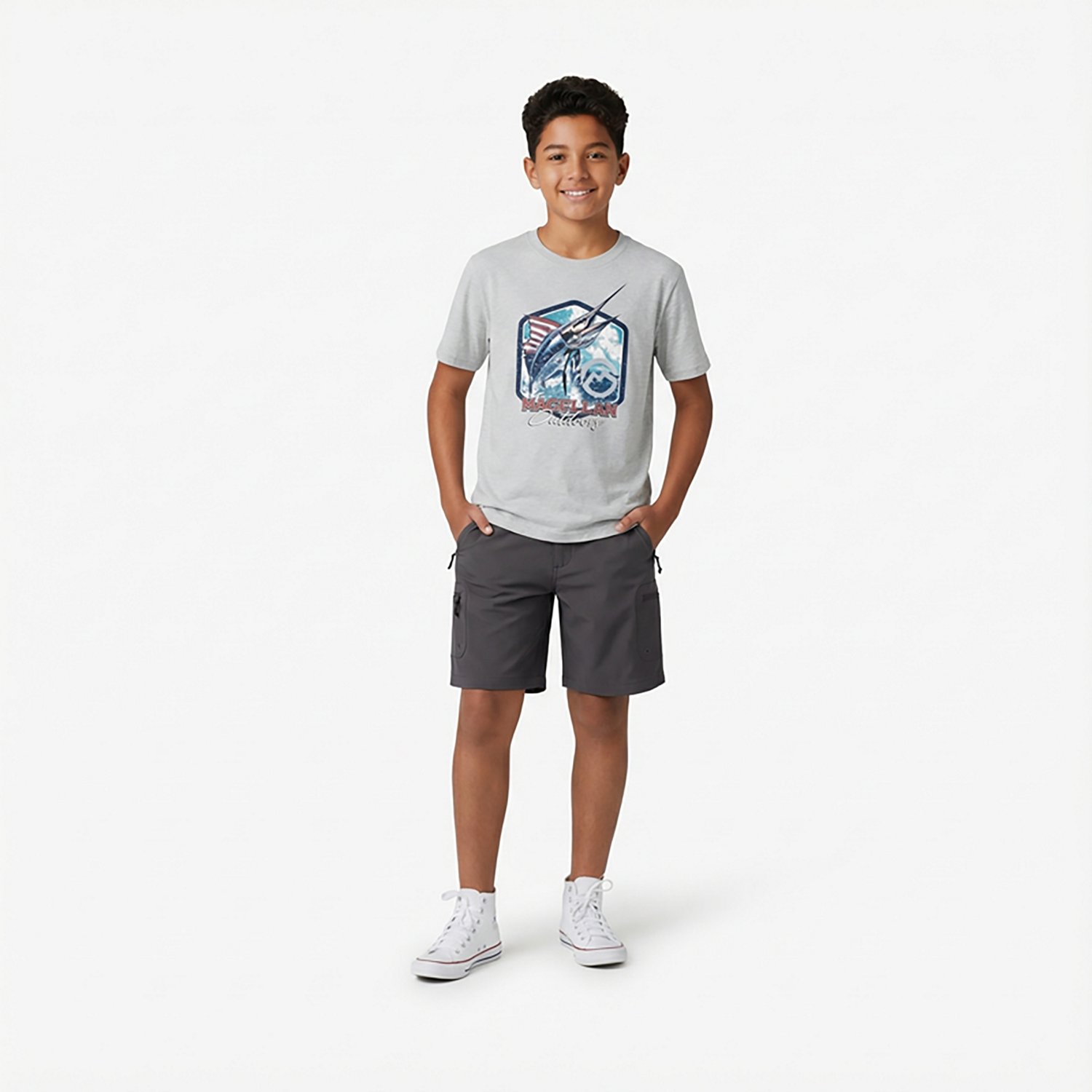 Magellan Outdoors Boys' Aransas Pass Hybrid Shorts 10 in