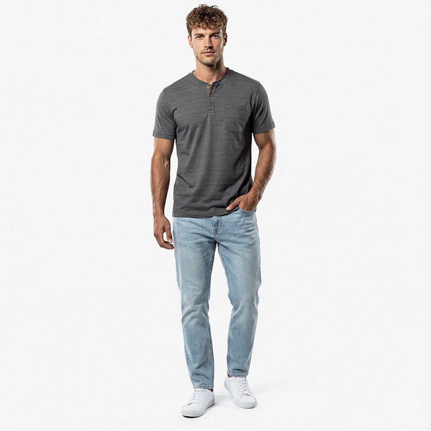 Brazos Men's Contractor Pocket Short Sleeve Henley T-shirt