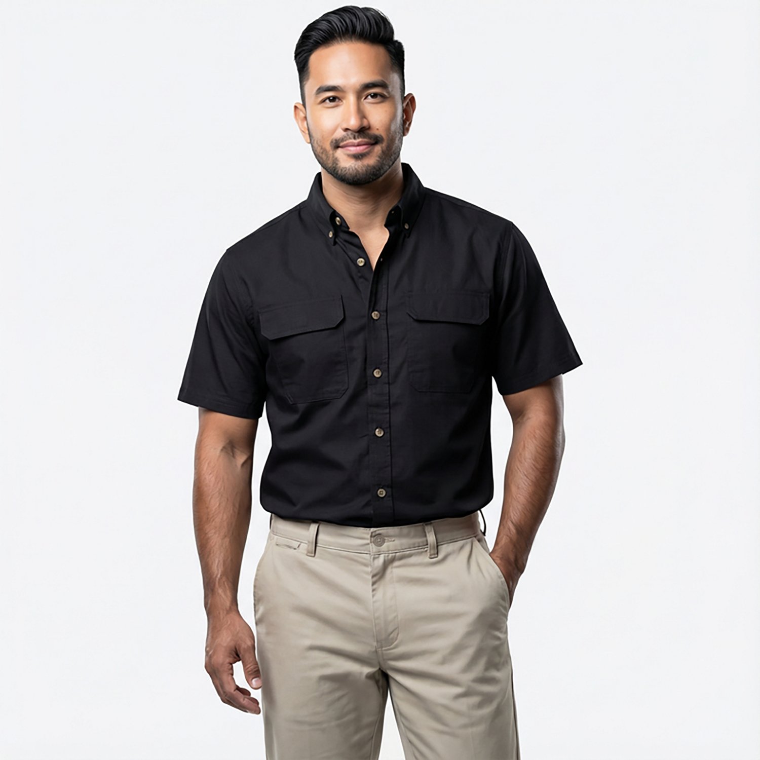 Brazos Men's Contractor Ripstop Button Down Shirt - view number 2