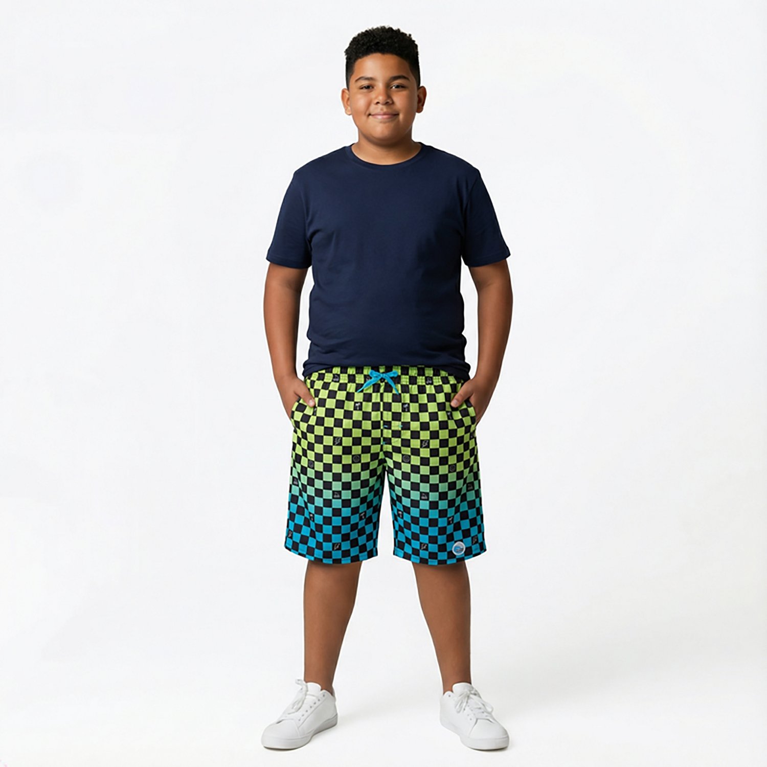 Laguna Boys' 8-14 Checked Out Volley Swimsuit