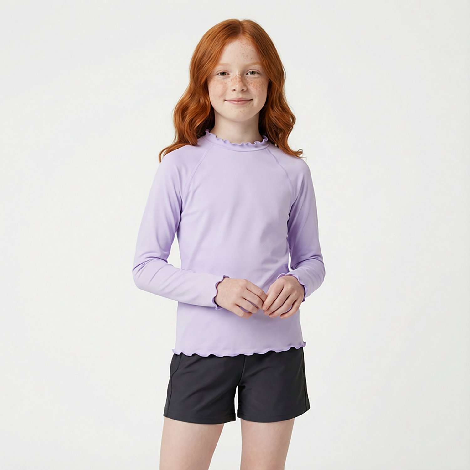 O'Rageous Girls' Ruffle Long Sleeve Rash Guard                                                                                   - view number 2