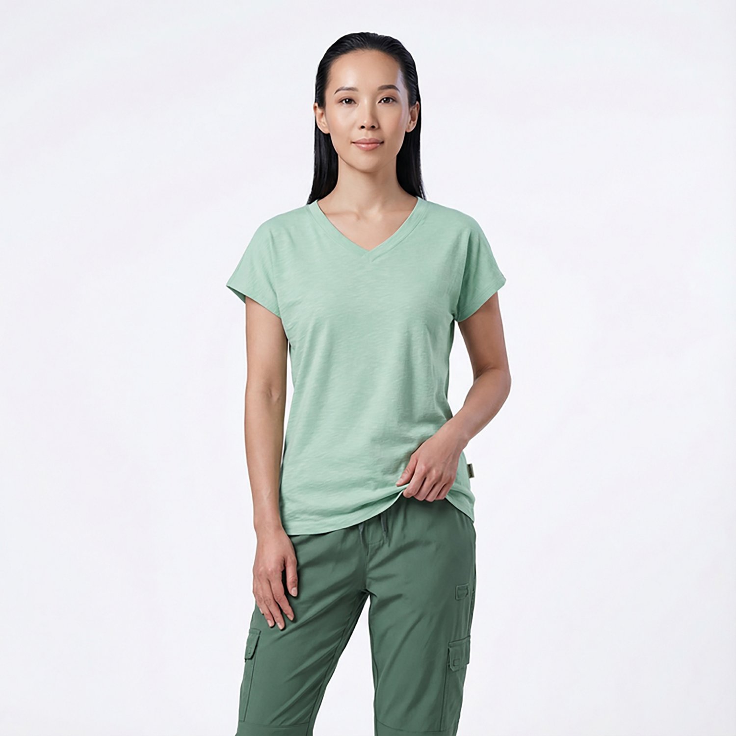 Magellan Outdoors Women's Pecos Ridge Solid V-neck T-shirt                                                                       - view number 2