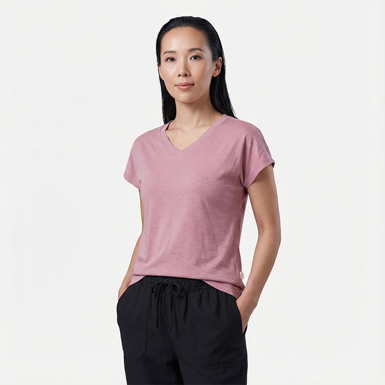 Magellan Outdoors Women's Pecos Ridge Solid V-neck T-shirt                                                                       - view number 2