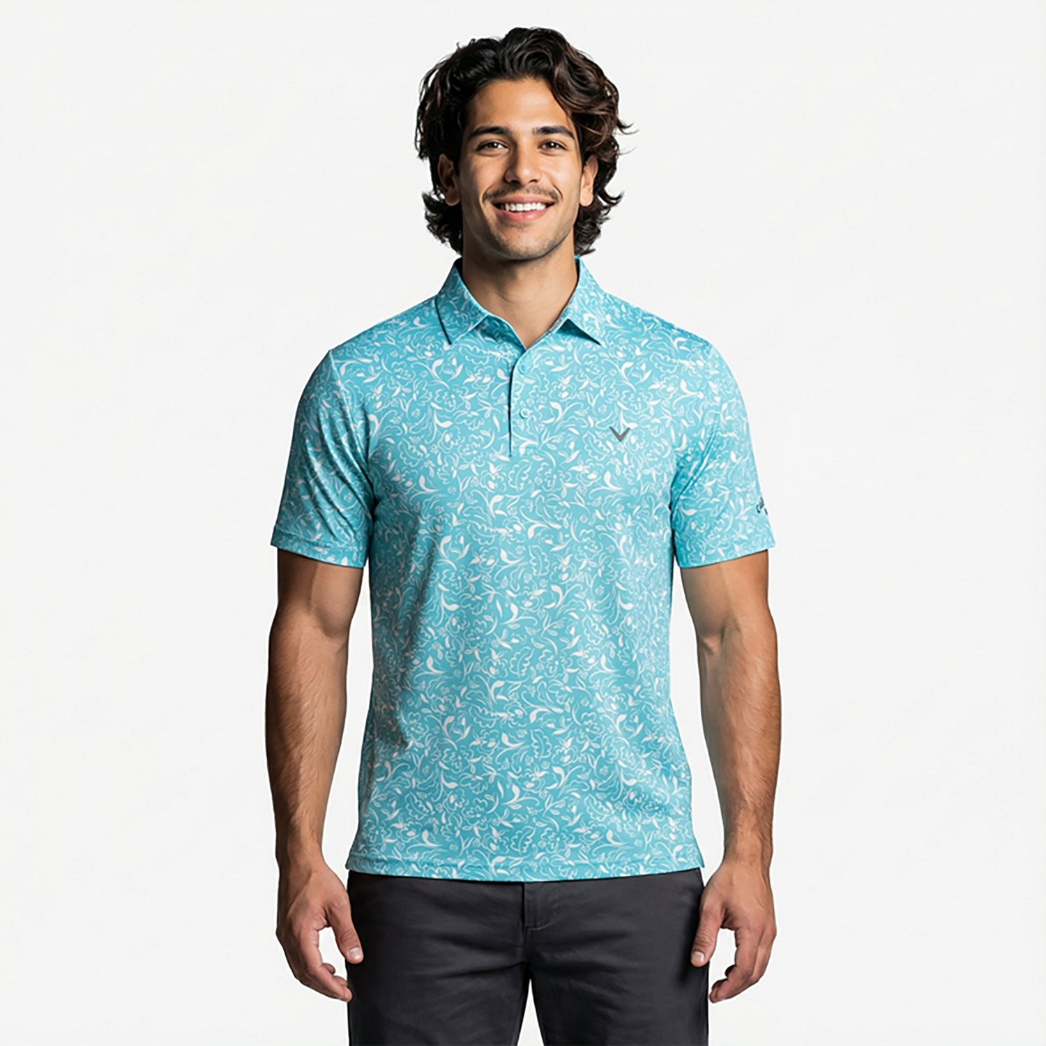 Callaway Men's Floral Print Short Sleeve Polo Shirt - view number 2