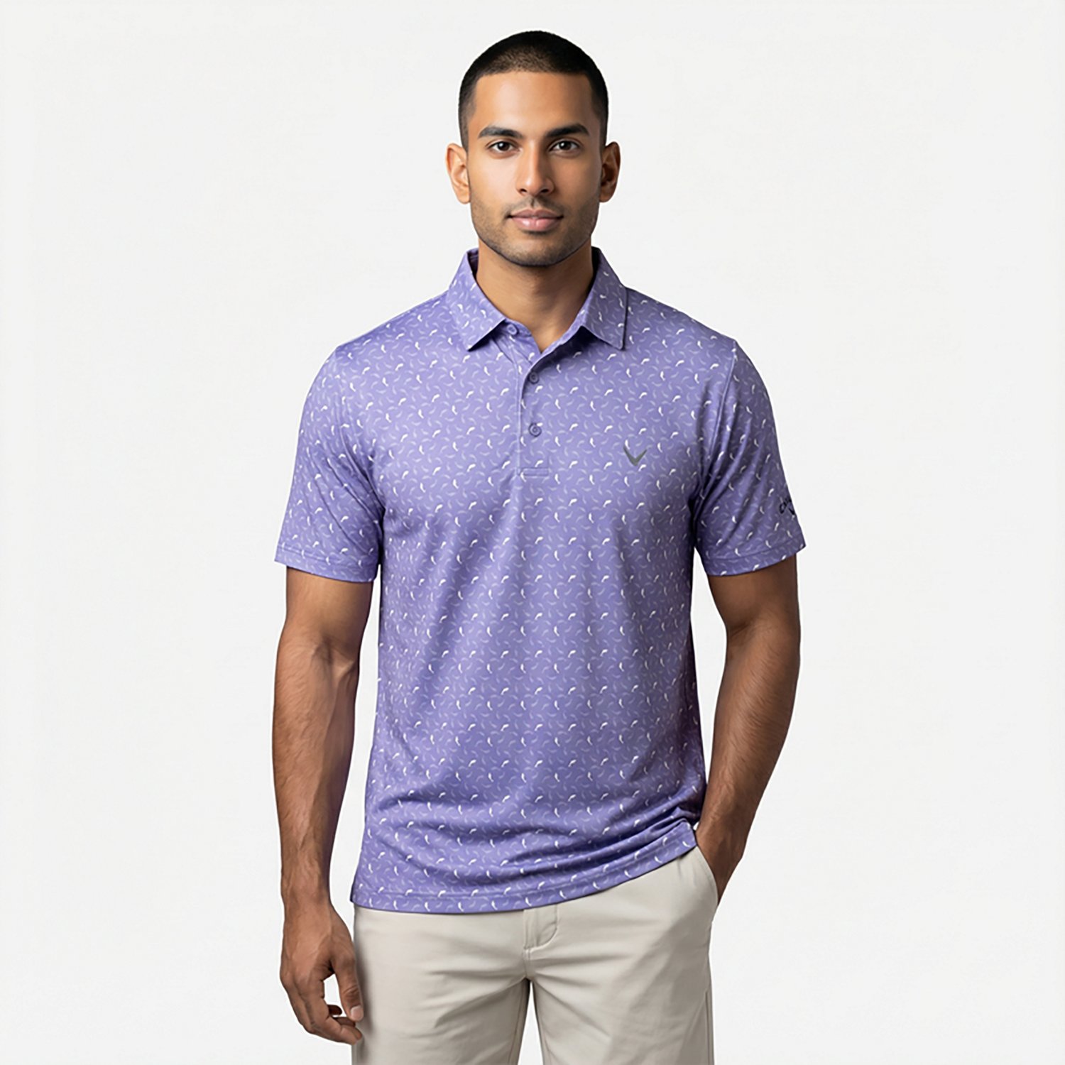 Callaway Men's Dolphin Texture Print Short Sleeve Polo Shirt - view number 2