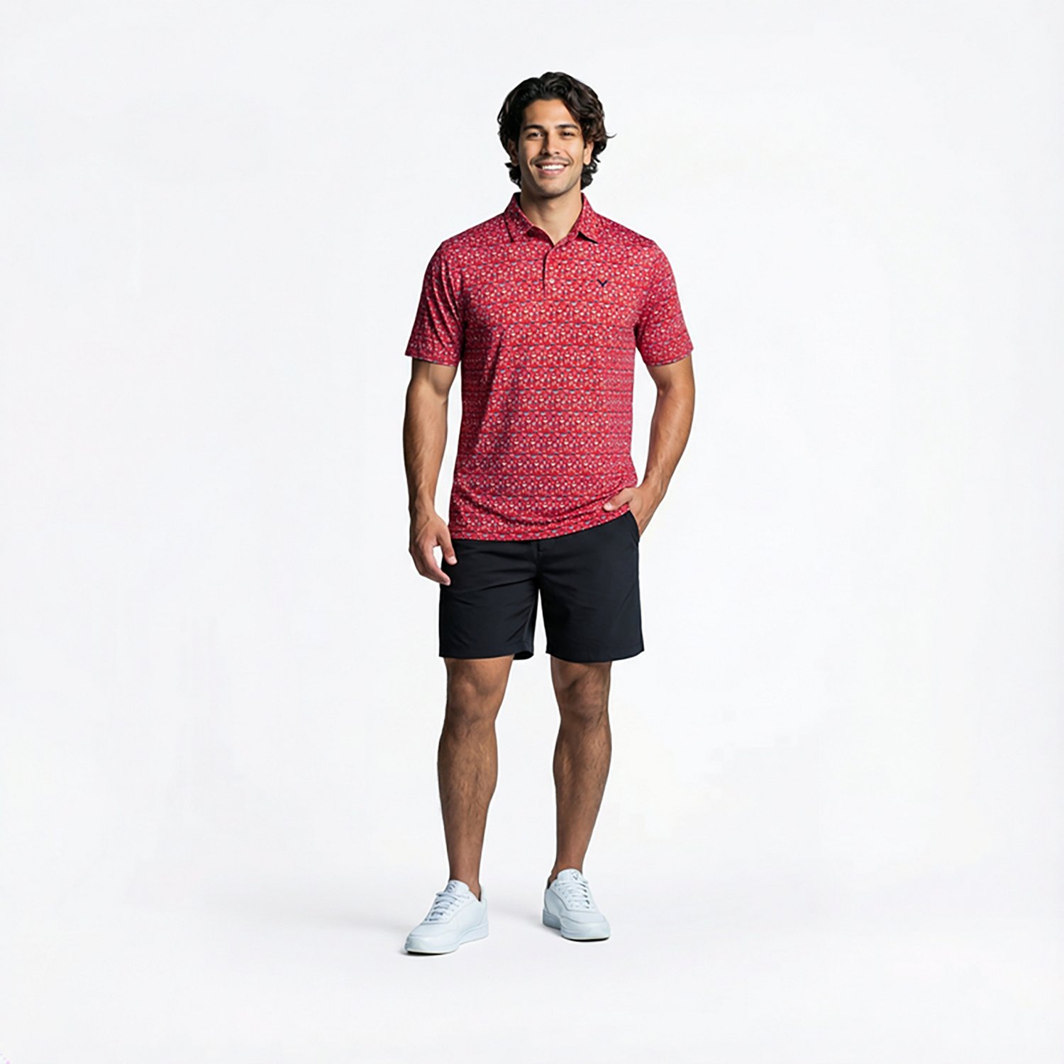 Callaway Golf Men's Americana Print Short Sleeve Polo Shirt