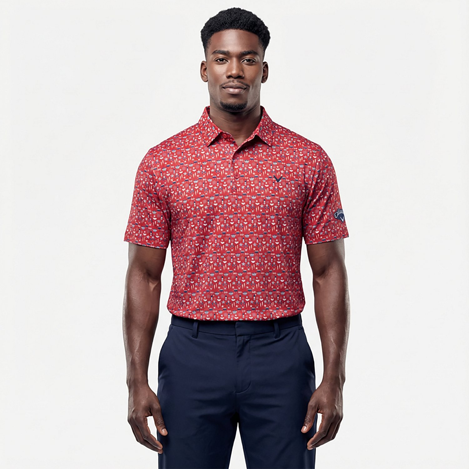 Callaway Golf Men's Americana Print Short Sleeve Polo Shirt - view number 2