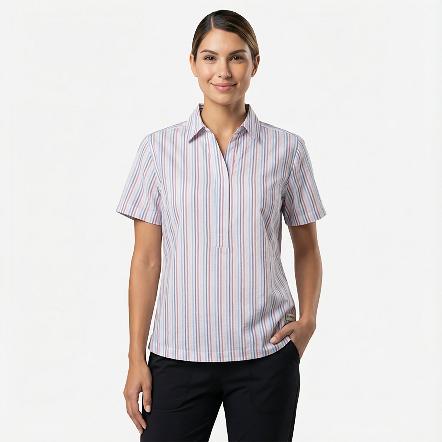 Magellan Outdoors Women's Americana Seersucker Short Sleeve Shirt - view number 2