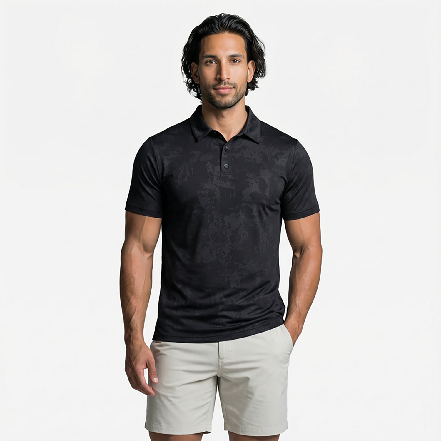 BCG Men's Golf Turbo Splash Jacquard Short Sleeve Polo Shirt                                                                     - view number 2