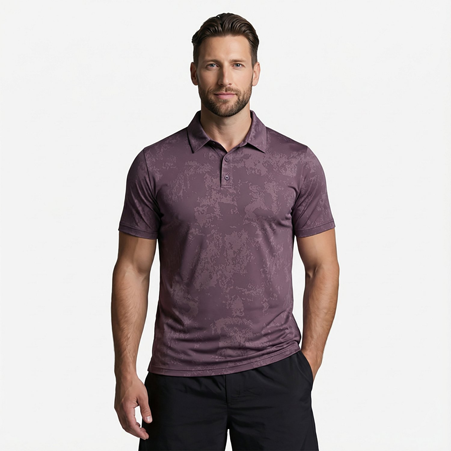 BCG Men's Golf Turbo Splash Jacquard Short Sleeve Polo Shirt                                                                     - view number 2