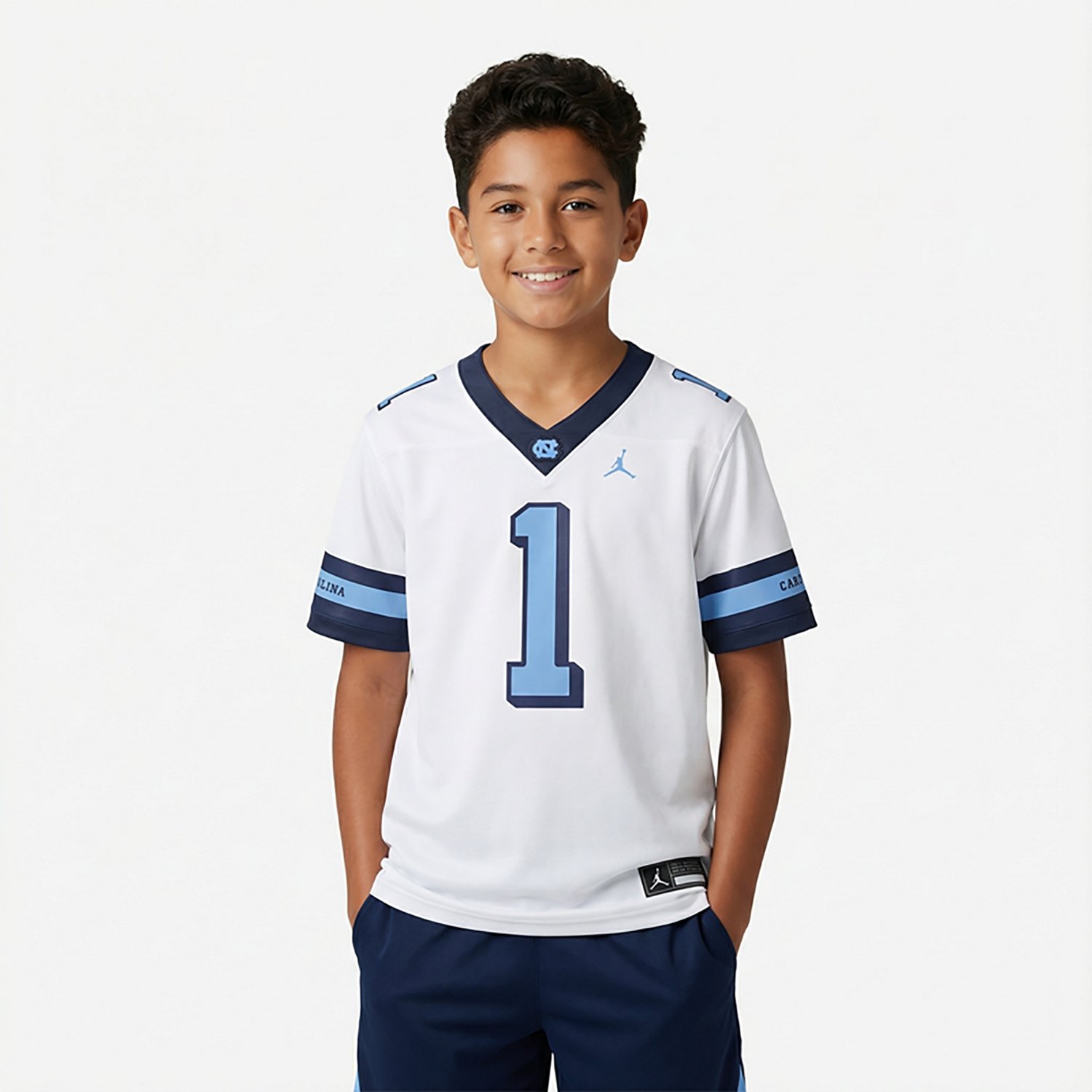 Youth Jordan Brand 1 North Carolina Tar Heels Alternate Game Jersey - view number 2