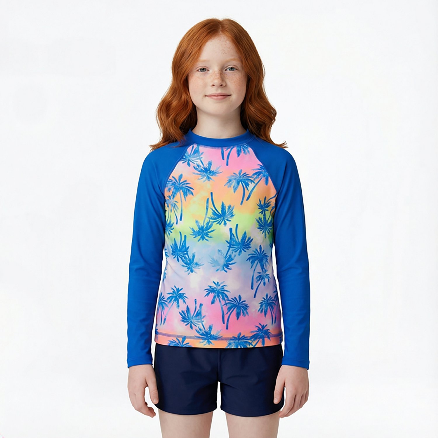 O'Rageous Girls' Daisy Printed Long Sleeve Rash Guard                                                                            - view number 2